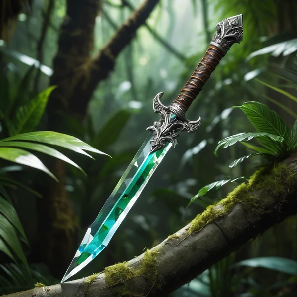 Crystal DnD Dagger with Mini Jungle