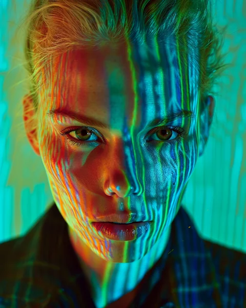 Metallic Woman Futuristic Portrait
