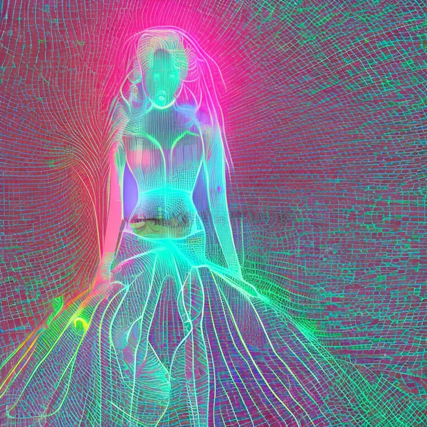 Cyberpunk Light Silhouette Woman
