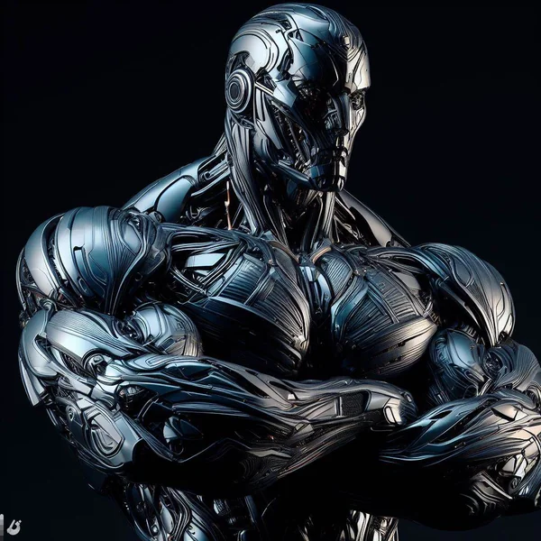 Humanoid Villain Robot 3D Render