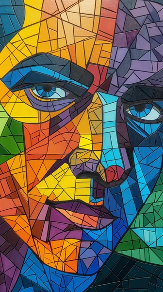 Modern Mosaic Face Illustration