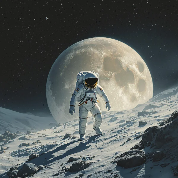 Astronaut on the Moon Realistic Image