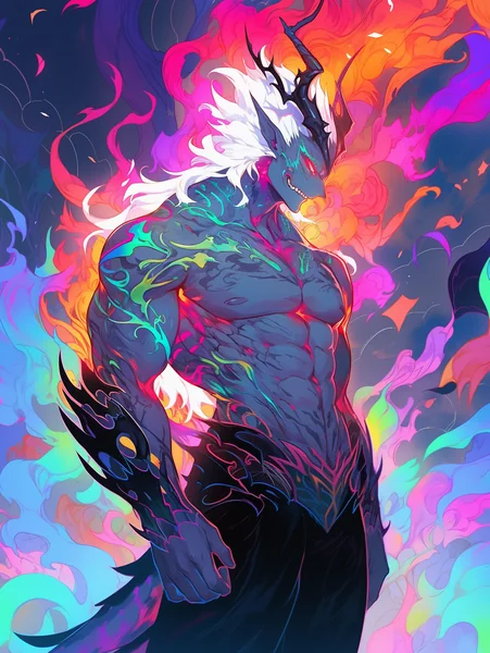 Energy Dragon Humanoid Fantasy Art