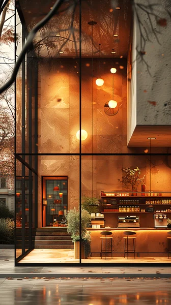 Modern Cafe Store Front Photography