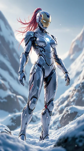 Female Iron Hero Anime Armor Art
