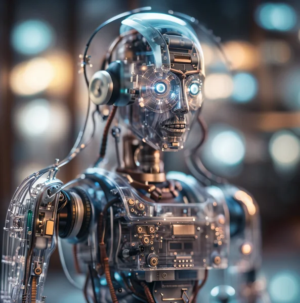 Humanoid Robot Window Portrait