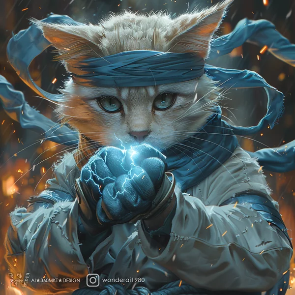 Ninja Cat Anime Power Scene
