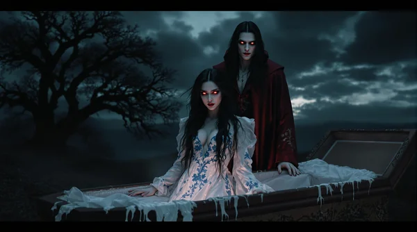 Dark Vampire Coffin Cinematic Scene