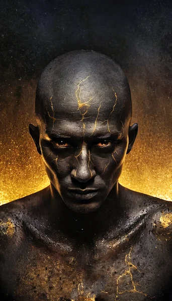 Golden Veined Warrior Portrait