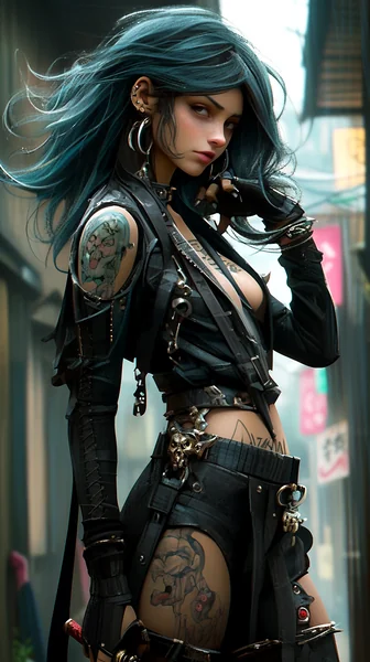 Cyberpunk Jade Character Portrait