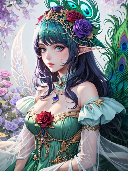Peacock Fairy Goddess Illustration