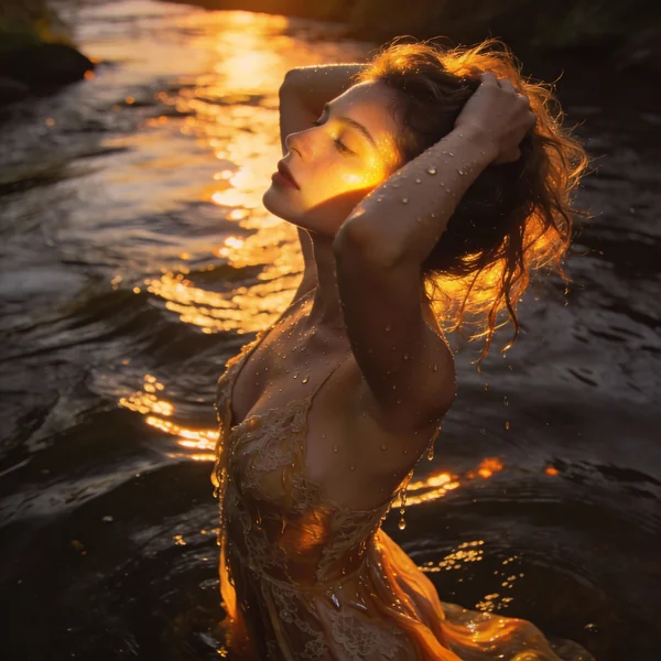 Golden Hour River Portrait Photography