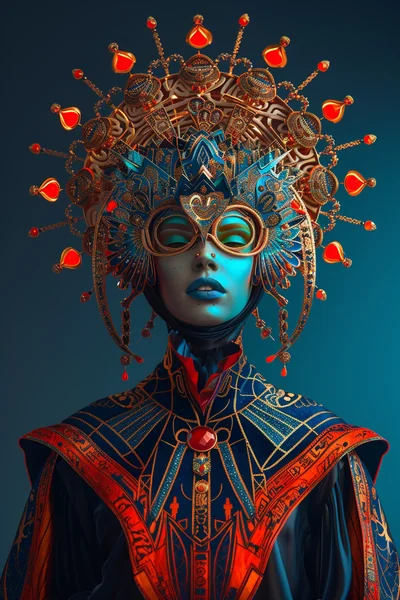 Techno Shamanism 3D Art Portrait