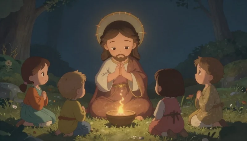 Cute Little Jesus Saving Chiledren