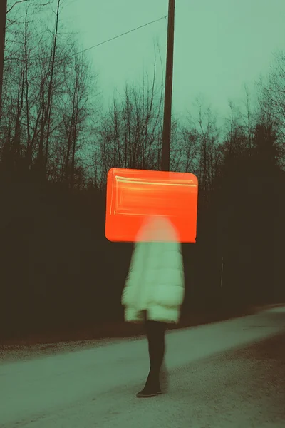 Surreal Winter Fashion Night Scene