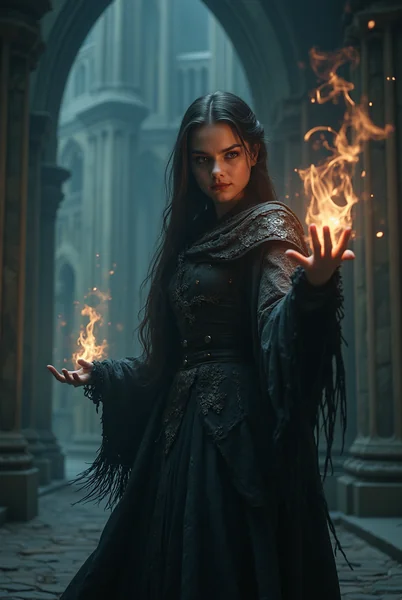 Gothic Cathedral Dark Fantasy Mage