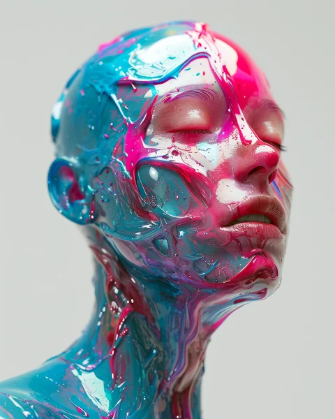 Aurorapunk Futuristic Body Portrait