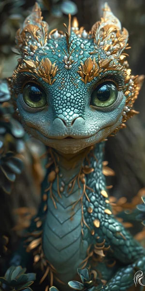 Baby Dragon Fantasy Forest Portrait