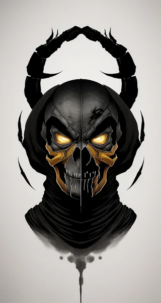 Scorpion Mortal Kombat Ink Portrait
