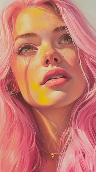 Pink Hair Vogue Cover Portrait