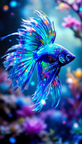Psychedelic Betta Fish Fantasy Art