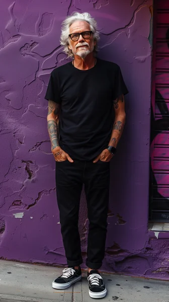Older Man Street Fashion Portrait