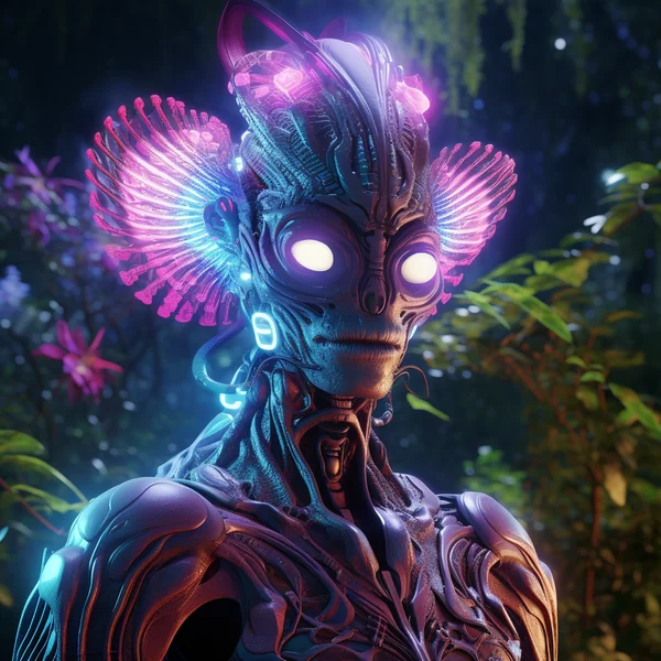 Bioluminescent Forest Creature Horror