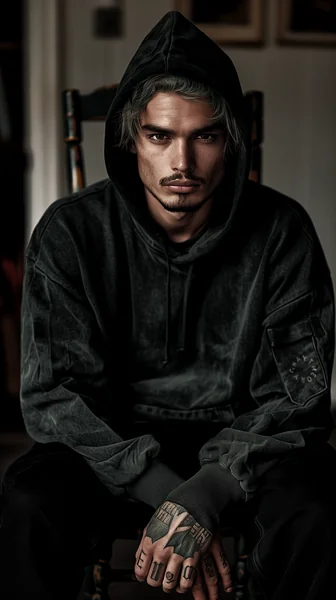 Gothic Streetwear Male Fashion Portrait