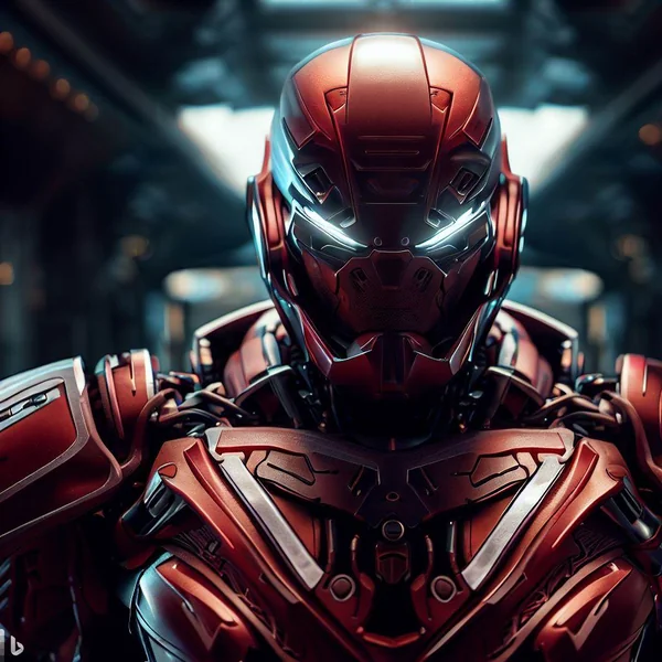 Red Sci-Fi Armor Warrior