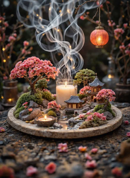 Miniature Landscape Candle Holder Art