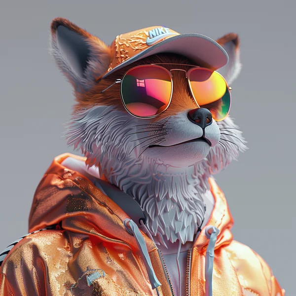NFT Fox-Human Hybrid Fashion Art