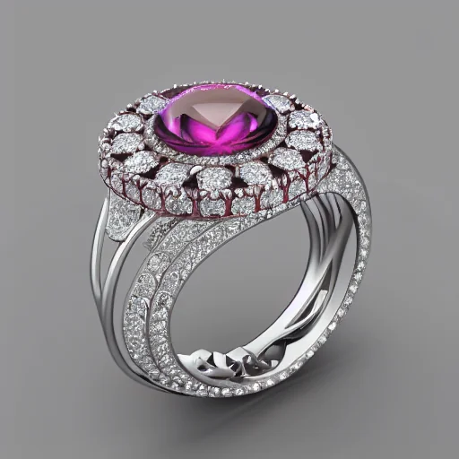 Sakura Diamond Ring Jewelry Design