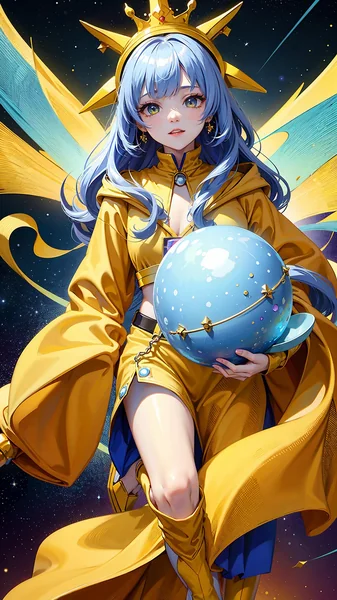 Cosmic Hooded Girl Fantasy Art