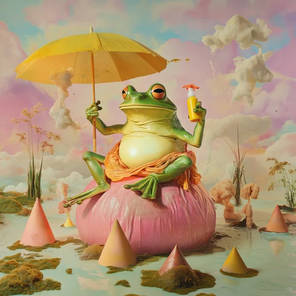 Surreal Frog Pastel Fantasy