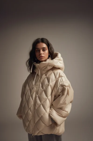 Tumblr Fashion Puffer Poncho Look