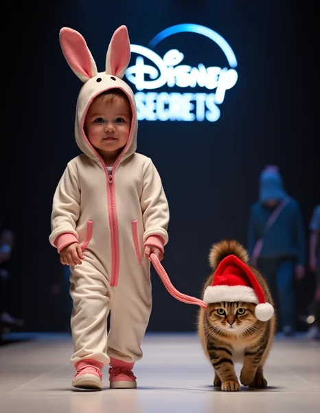 Whimsical Baby Catwalk Fashion Scene
