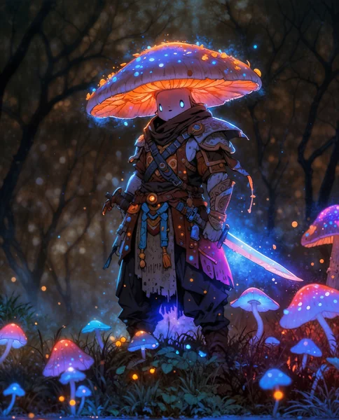 Mushroom Warrior Fantasy Character