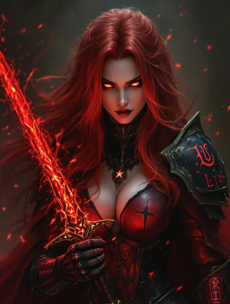 Crimson Sorceress Dark Fantasy