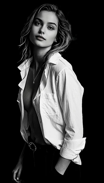 Black and White Elegant Woman Portrait
