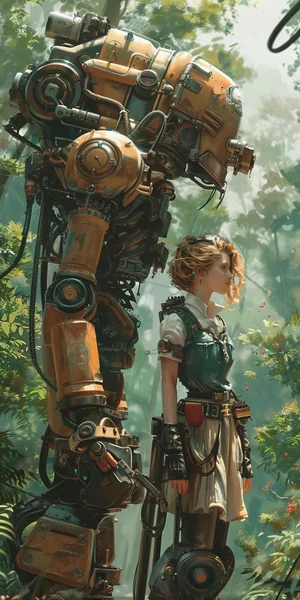 Steampunk Mecha Pilot Illustration