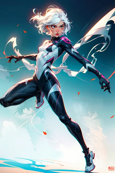 Spider‑Gwen Action Cinematic Portrait