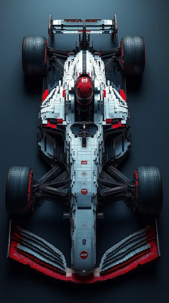 LEGO F1 Car Top View Photography