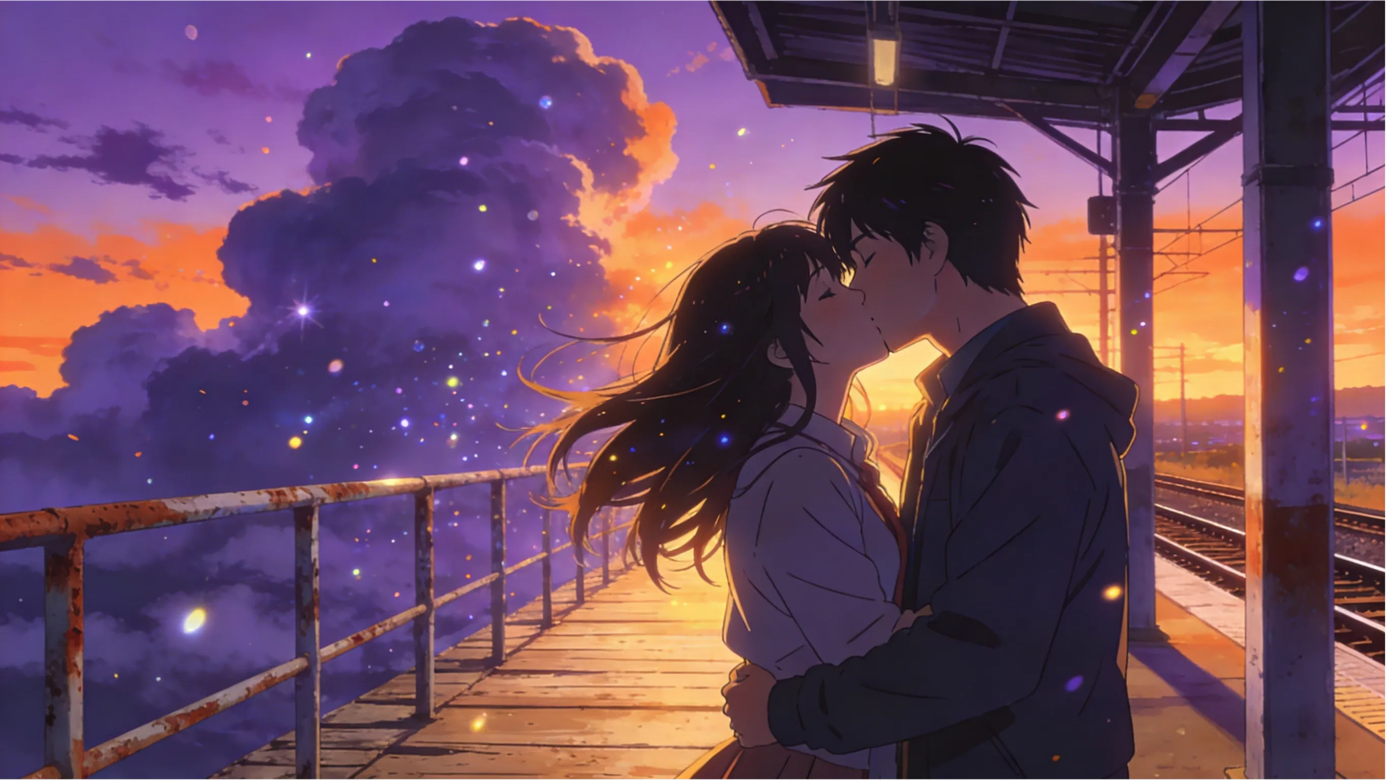 Modern Cinematic Anime Style, A Beautiful Couple...