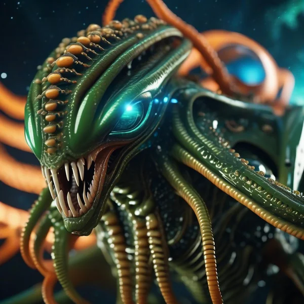 Alien Space Explorer Hyperrealism