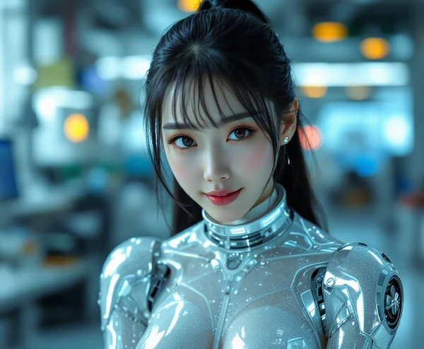 Futuristic Polymer Suit Sci-Fi Woman