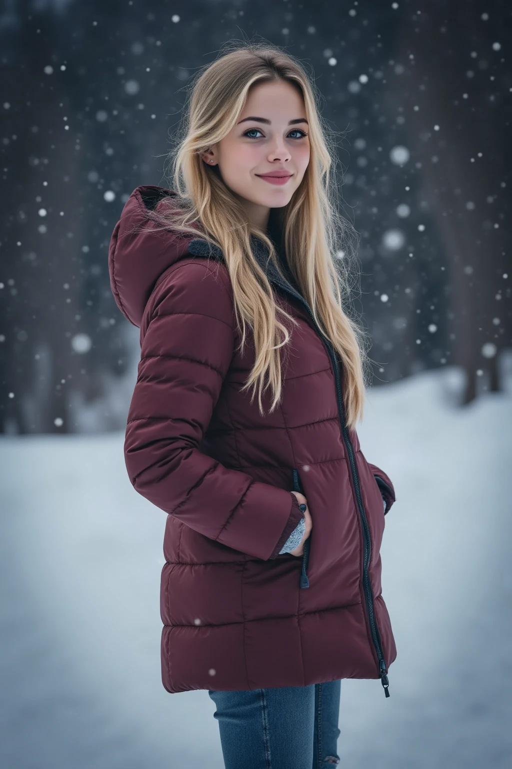 Winter Night Portrait | Snowy Landscape Cinematic Video