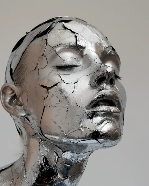 Liquid Metal Roses Face Art