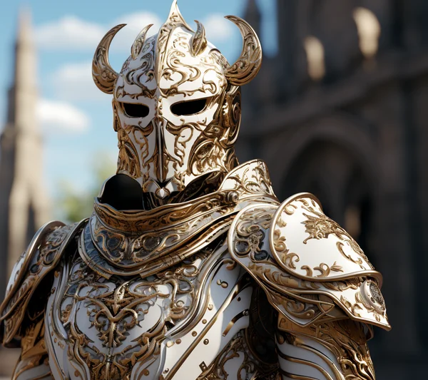 Golden Knight Action Portrait