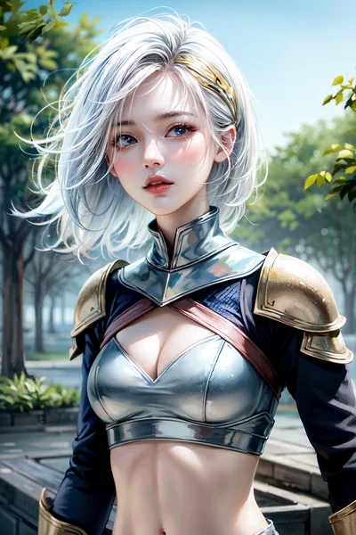 Azure Armor Korean Girl Portrait