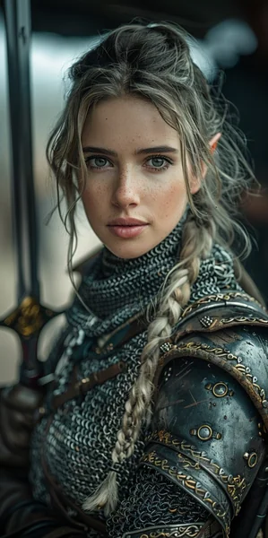 Elf Warrior Woman Battlefield Art